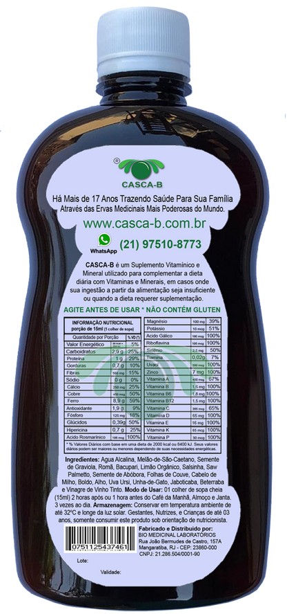 Casca B Prostate Liquid - Kit for 90 days of treatment - 09 Bottles